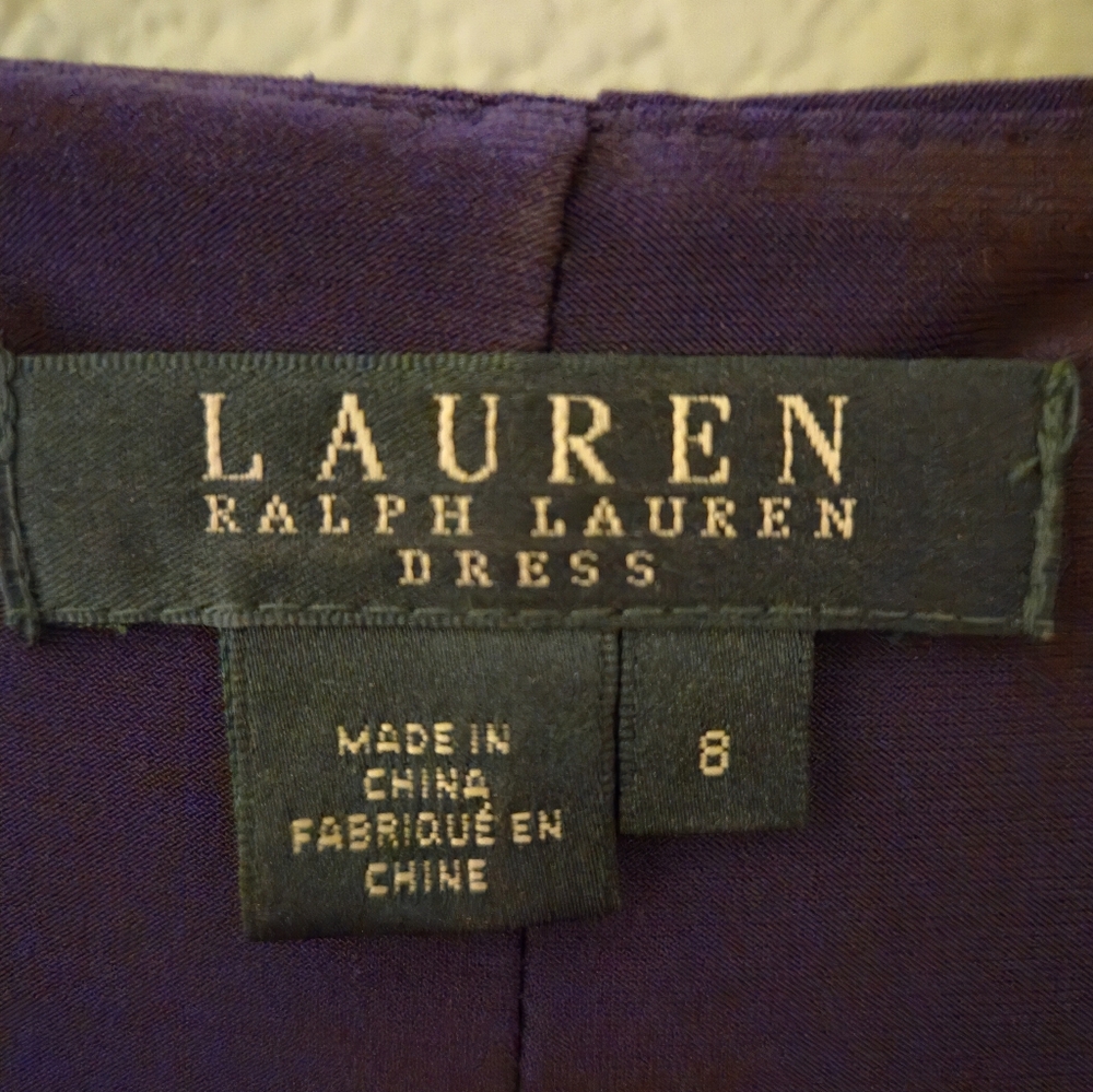 Ralph Lauren Purple Cowl Neck Dress - Size 8 - Picture 3 of 8